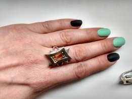 Продам набор кольцо + серьги. Серебро/золото. Белоцерковский завод. - Киев