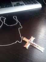 Продам серебряный позолоченный крест из нержавеющей стали. - Винница