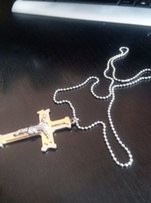 Продам серебряный позолоченный крест из нержавеющей стали. - Винница