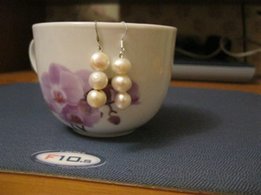 Серебряные серьги с речным жемчугом - Киев
