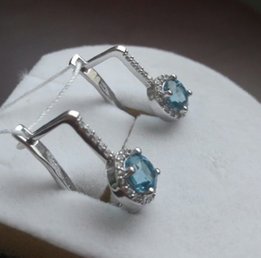 Новые серьги золото sky topaz - Киев