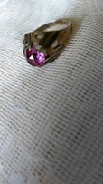 Кольцо, серебро 875 пр. звезда СССР Перстень с камнем - 