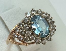 Кольцо с топазом золотое 585 проба, арт.8108 н - 