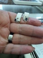 Серьги с сапфиром и бриллиантами - 