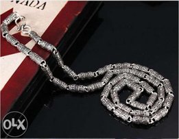 Серебряная цепочка c мантрами 5 мм. 32,35 гр. 56,5 см - Килия