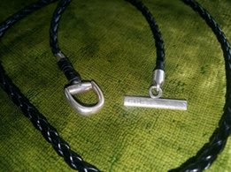 Браслет кожа Gucci серебро - 