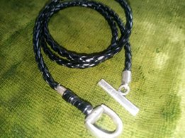Браслет кожа Gucci серебро - 
