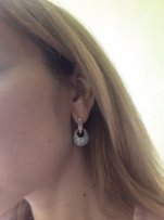 Серьги серебро с золотыми пластинами - Запорожье