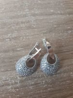 Серьги серебро с золотыми пластинами - Запорожье