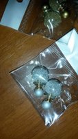 Серьги-пусеты двойные - 