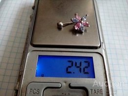 Серебряная серёжка в пупок Пирсинг серебро в пуп. - Мариуполь