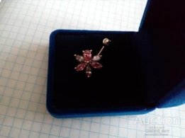 Серебряная серёжка в пупок Пирсинг серебро в пуп. - Мариуполь