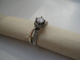 Серебряное кольцо с золотыми вставками - Днепр