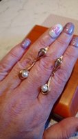 Золотые серьги и кольцо с жемчугом 585 пр. - Киев