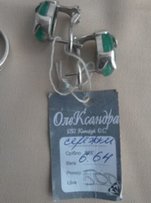 Серебряный набор кошачий глаз - Сумы