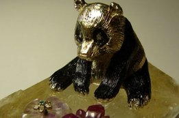 Серебро 960 Панды Бриллианты Коралл, Рубин, Аметист. - Киев