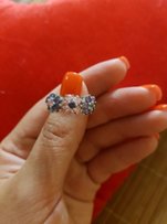 Серебряное кольцо с цветами - Запорожье