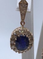 Старинные серьги с сапфирами и бриллиантами - Днепр