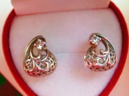 Ажурные серебряные серьги 975 проба + подарок - коробочка - Николаев