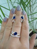 Серьги и кольцо Арт. 070 | Серебро+Золото | 650 грн - Одесса
