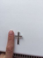 Серебряный крестик с цирконием Под белое золото цирконы подвеска кулон - Одесса