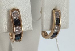 Серьги детские золотые 585 проба, арт.8099 н - Черновцы