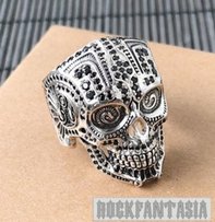 Серебряное кольцо череп с черепом мужское байкерское перстень печатка - Киев