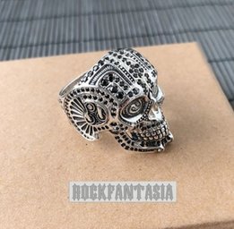 Серебряное кольцо череп с черепом мужское байкерское перстень печатка - Киев