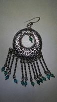 Серебряные серьги, серёжки с бирюзой, восточные, на лето, Турция - Киев