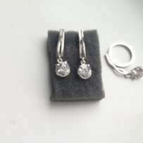 Серебряные серьги и кольцо - Запорожье