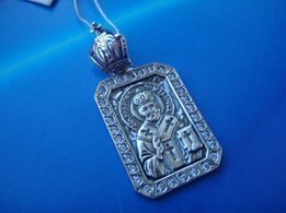 Серебряная подвеска-ладанка Николай Чудотворец, икона Николай, цепо - Киев