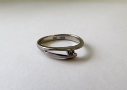 Золотое кольцо 585-й пробы. Белое золото + бриллиант 0,03ct - Борисполь