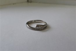 Золотое кольцо 585-й пробы. Белое золото + бриллиант 0,03ct - Борисполь