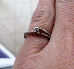 Золотое кольцо 585-й пробы. Белое золото + бриллиант 0,03ct - Борисполь