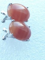 Шикарные серебрянные серьги с натуральными сердоликом - Коломыя