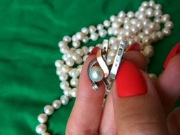 Серги серебро 925 + золото - Днепр