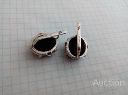 Шикарные серебрянные серьги с авантюрином - Буча
