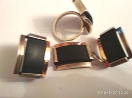 Серебряный комплект с пластинами золота и каучука - Запорожье