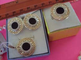 Роскошный серебряный комплект кольцо и серьги с золотыми вставками - Львов