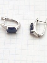 Шикарные серебрянные серьги с изумительными сапфирами - Краматорск