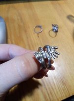 Серебряное колечко ножка с камушками - Никополь