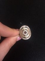 160Серебряное круглое кольцо BULGARI с золотым напылением - Марганец