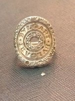 160Серебряное круглое кольцо BULGARI с золотым напылением - Марганец