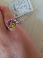 Кольцо куб серебро обручка Сваровски камень - Кременчуг