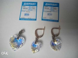 Продам серебряный набор с камнями сваровски - Кременчуг
