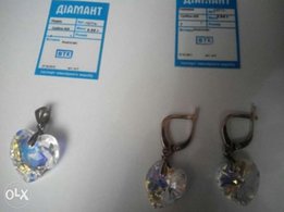 Продам серебряный набор с камнями сваровски - Кременчуг