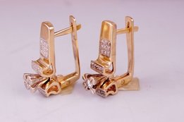 Золотые сережки 585 с бриллиантами 0, 312карат - Днепр