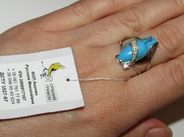 Серебряное кольцо с бирюзой - в подарок любимой. Натуральная бирюза - Днепр