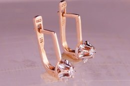 Золотые серьги 585 с бриллиантами 0, 134карат - Днепр