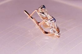 Золотые серьги 585 Подснежник с бриллиантами 0, 14карат - Днепр